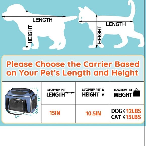 Top-Expandable Pet Carrier Alaska Airline Approved Soft-Sided Small Cats Dogs - Picture 4 of 8